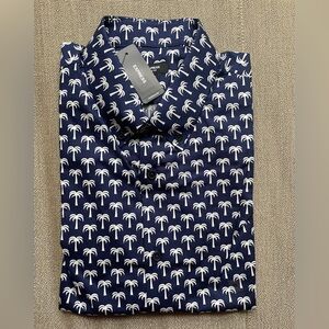 Express Slim Palm Print Stretch 1MX Dress Shirt